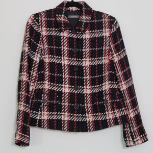 Vintage Liz Claiborne Wool Blend Checkered Blazer Academia Jacket